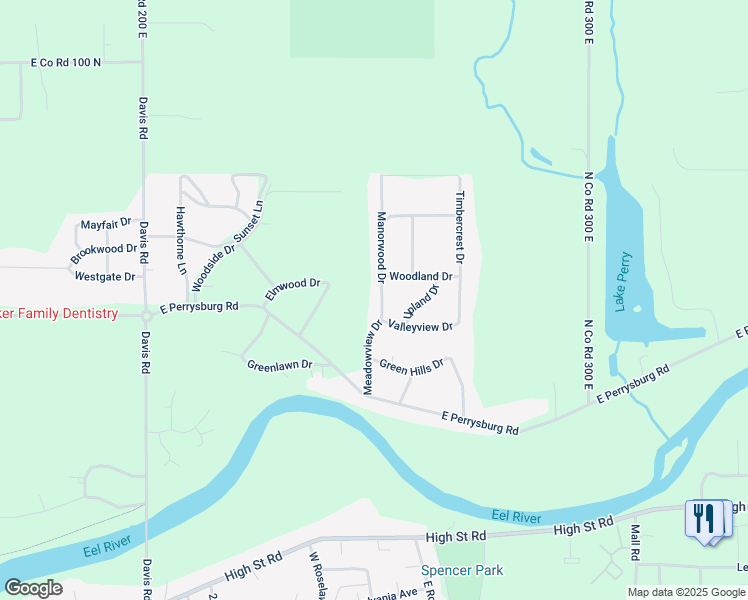 map of restaurants, bars, coffee shops, grocery stores, and more near 815 Meadowview Drive in Logansport