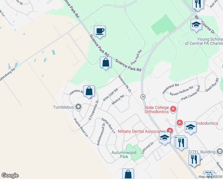 map of restaurants, bars, coffee shops, grocery stores, and more near 1994 Pine Hall Road in State College
