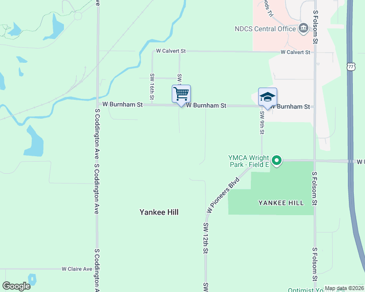 map of restaurants, bars, coffee shops, grocery stores, and more near 1465 West Burnham Street in Lincoln