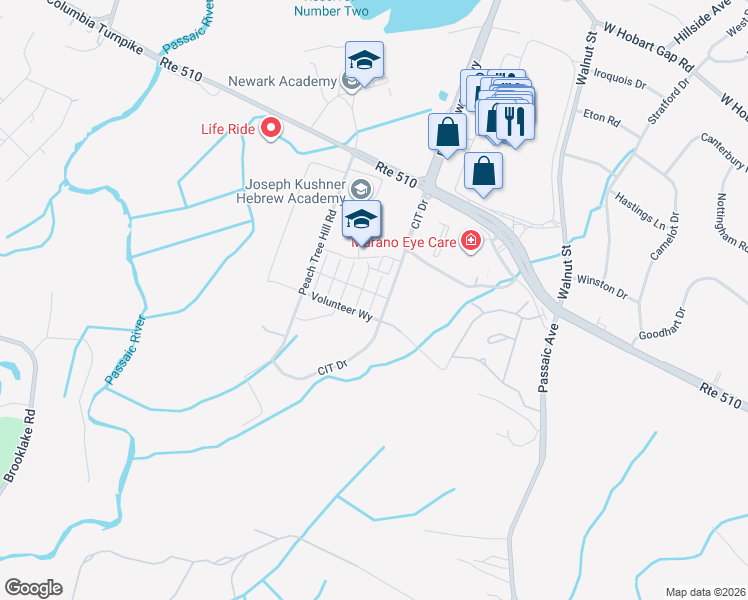 map of restaurants, bars, coffee shops, grocery stores, and more near 23 Cortland Court in Livingston