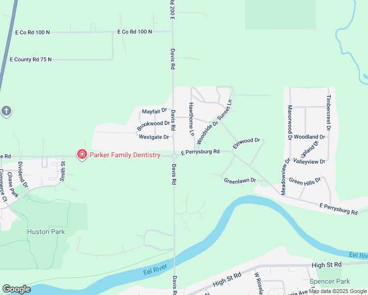 map of restaurants, bars, coffee shops, grocery stores, and more near 2416 East Perrysburg Road in Logansport
