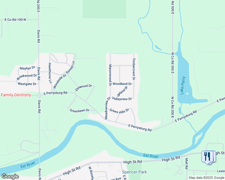 map of restaurants, bars, coffee shops, grocery stores, and more near 815 Meadowview Drive in Logansport
