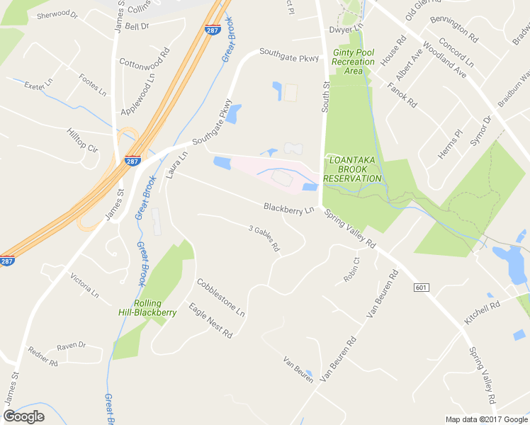 map of restaurants, bars, coffee shops, grocery stores, and more near 43 Blackberry Lane in Morristown