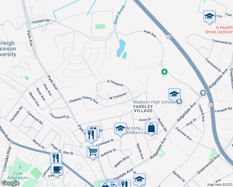 map of restaurants, bars, coffee shops, grocery stores, and more near 87 Fairfax Court in Madison