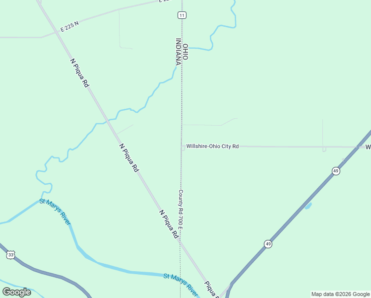 map of restaurants, bars, coffee shops, grocery stores, and more near 1020 Willshire-Ohio City Road in Willshire