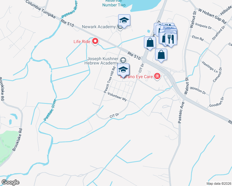 map of restaurants, bars, coffee shops, grocery stores, and more near 23 Cortland Court in Livingston