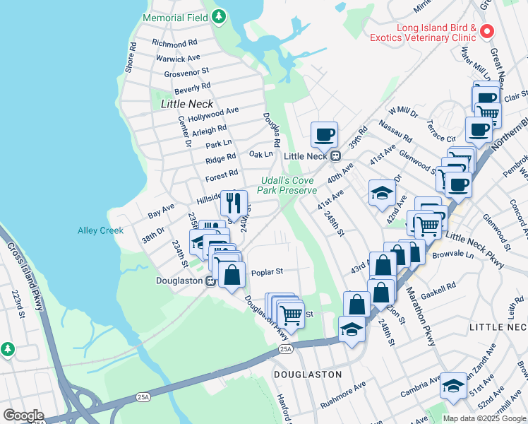 map of restaurants, bars, coffee shops, grocery stores, and more near 3-25 Cherry Street in Queens