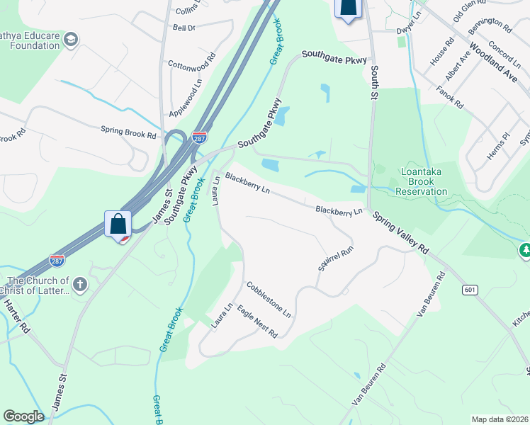map of restaurants, bars, coffee shops, grocery stores, and more near 18 3 Gables Road in Morristown