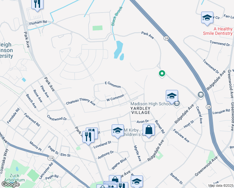 map of restaurants, bars, coffee shops, grocery stores, and more near 87 Fairfax Court in Madison