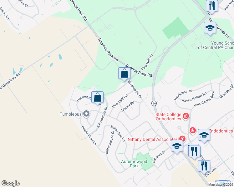 map of restaurants, bars, coffee shops, grocery stores, and more near 1994 Pine Hall Road in State College