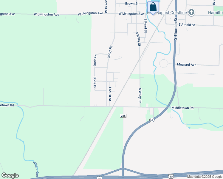 map of restaurants, bars, coffee shops, grocery stores, and more near 25 Locust Street in Crestline