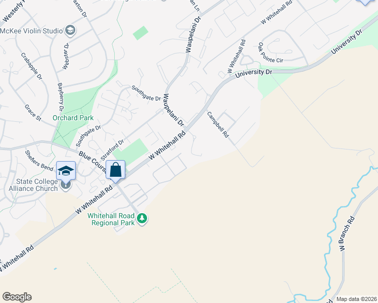 map of restaurants, bars, coffee shops, grocery stores, and more near 702 Tussey Lane in State College