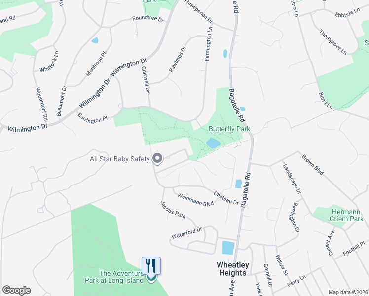 map of restaurants, bars, coffee shops, grocery stores, and more near 19 Kallenberger Drive in Melville