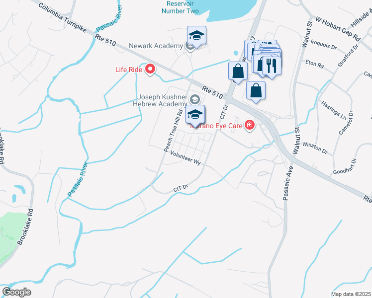 map of restaurants, bars, coffee shops, grocery stores, and more near 23 Cortland Court in Livingston