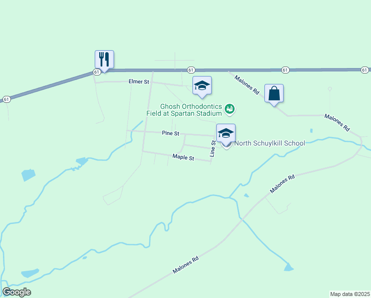 map of restaurants, bars, coffee shops, grocery stores, and more near 12 Cressy Drive in Ashland