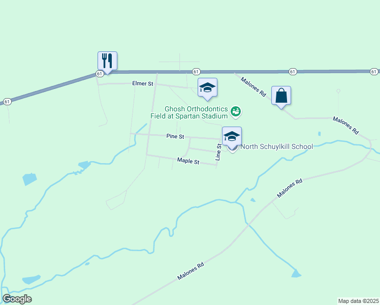 map of restaurants, bars, coffee shops, grocery stores, and more near 12 Cressy Drive in Ashland