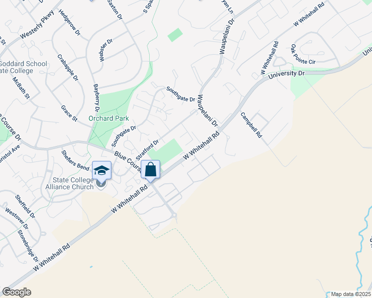 map of restaurants, bars, coffee shops, grocery stores, and more near 817 State Route 3024 in State College