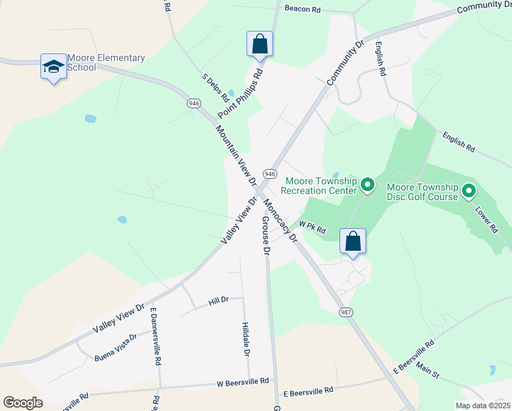 map of restaurants, bars, coffee shops, grocery stores, and more near 2725 Valley View Drive in Bath