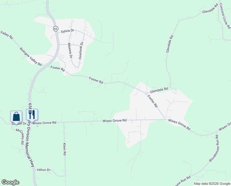 map of restaurants, bars, coffee shops, grocery stores, and more near 194 Foster Road in Beaver Falls