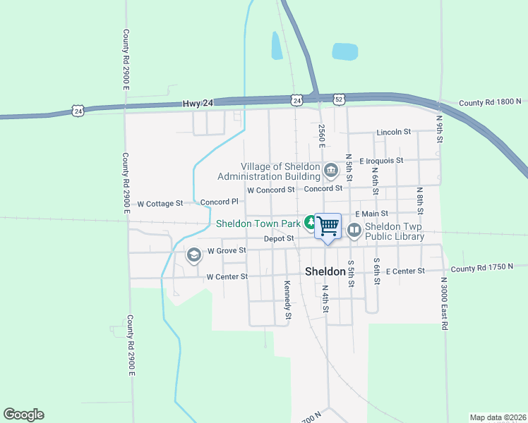 map of restaurants, bars, coffee shops, grocery stores, and more near 295 West Main Street in Sheldon