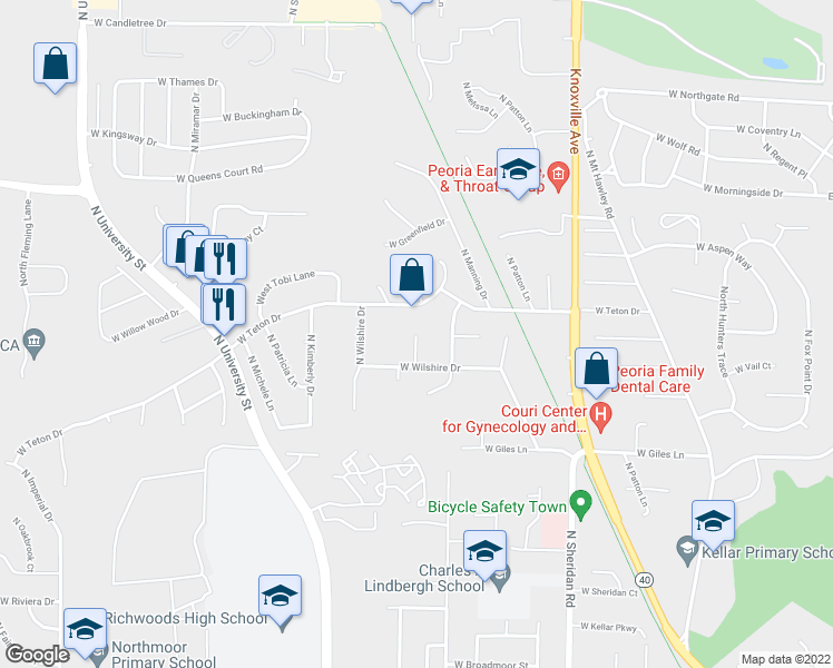 map of restaurants, bars, coffee shops, grocery stores, and more near 6924 North Flamingo Court in Peoria