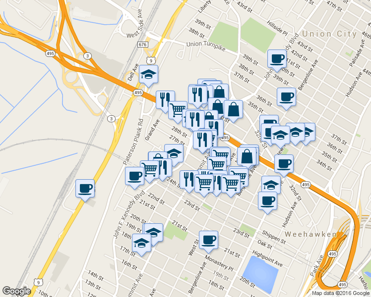 map of restaurants, bars, coffee shops, grocery stores, and more near 821 County Road 672 in Union City