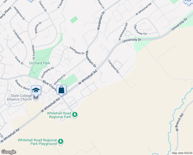 map of restaurants, bars, coffee shops, grocery stores, and more near 702 Tussey Lane in State College