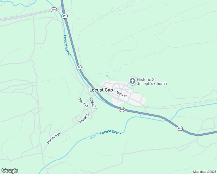 map of restaurants, bars, coffee shops, grocery stores, and more near 290 Main Street in Locust Gap