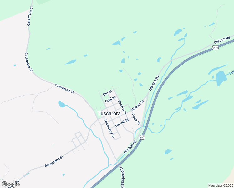 map of restaurants, bars, coffee shops, grocery stores, and more near 409 Coal Street in Tuscarora