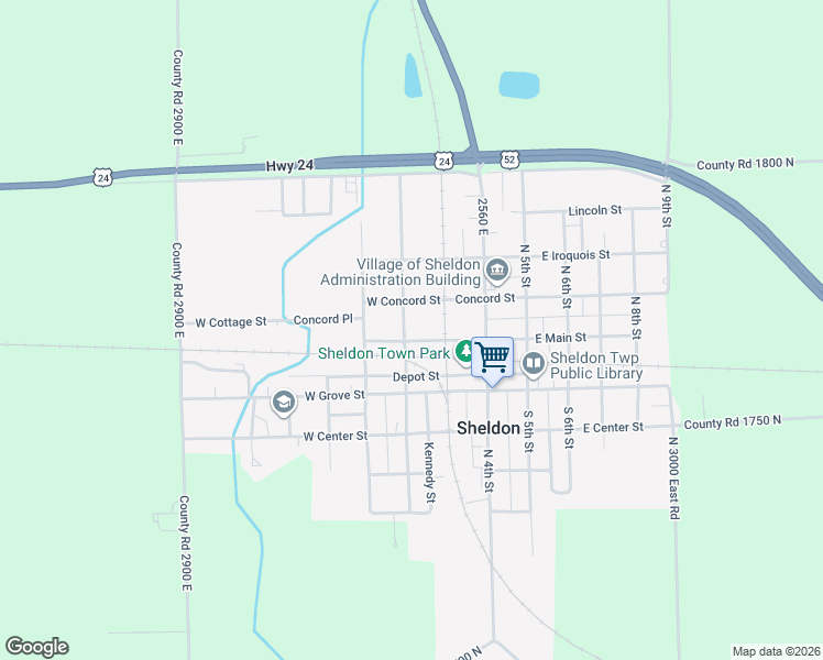 map of restaurants, bars, coffee shops, grocery stores, and more near 295 West Main Street in Sheldon