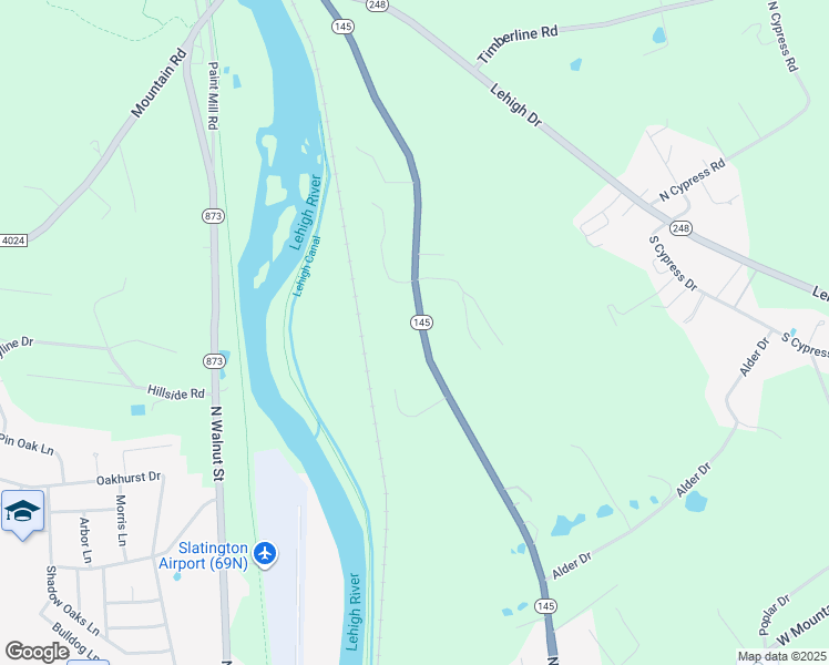 map of restaurants, bars, coffee shops, grocery stores, and more near 1119 Riverview Drive in Walnutport