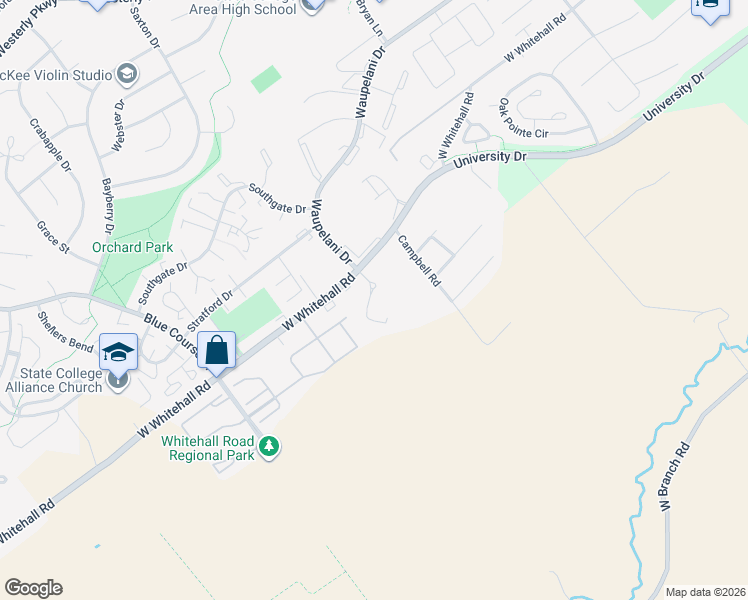 map of restaurants, bars, coffee shops, grocery stores, and more near 702 Tussey Lane in State College