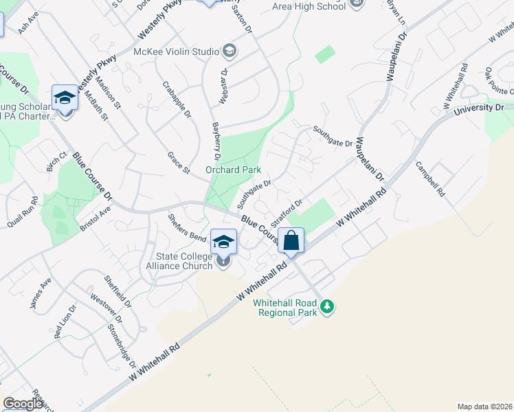 map of restaurants, bars, coffee shops, grocery stores, and more near 934 Hart Circle in State College