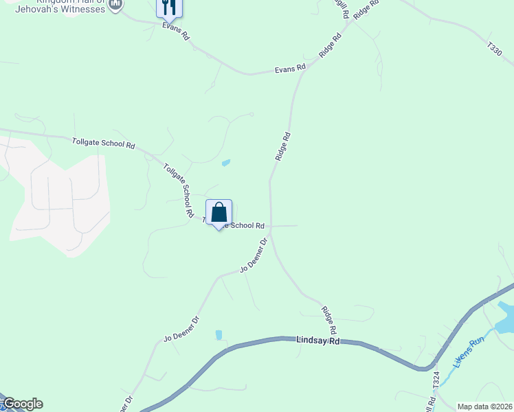 map of restaurants, bars, coffee shops, grocery stores, and more near 305 Tollgate School Road in Zelienople