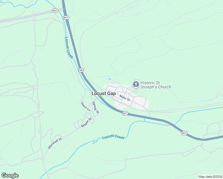 map of restaurants, bars, coffee shops, grocery stores, and more near 290 Main Street in Locust Gap