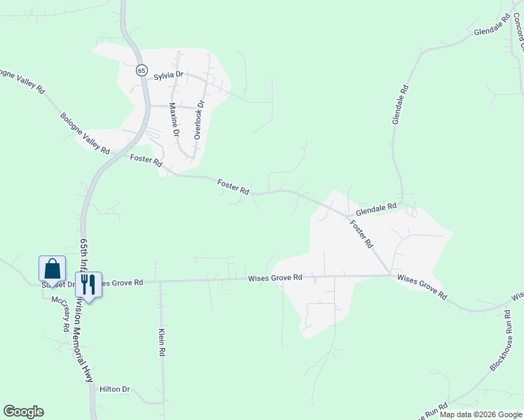 map of restaurants, bars, coffee shops, grocery stores, and more near 194 Foster Road in Beaver Falls