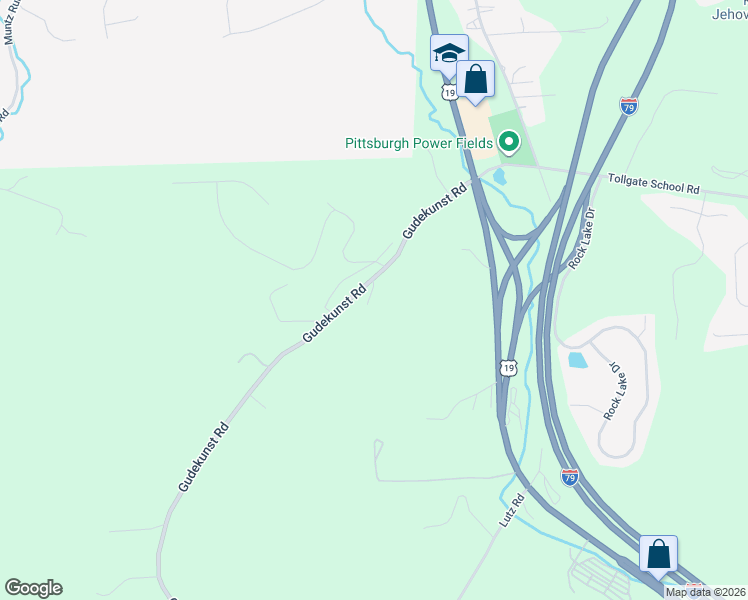 map of restaurants, bars, coffee shops, grocery stores, and more near 150 Gudekunst Road in Zelienople