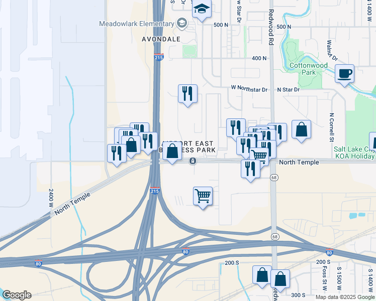 map of restaurants, bars, coffee shops, grocery stores, and more near in Salt Lake City