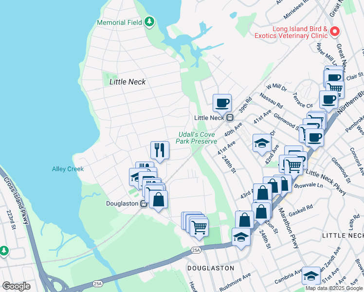 map of restaurants, bars, coffee shops, grocery stores, and more near 3-25 Cherry Street in Queens