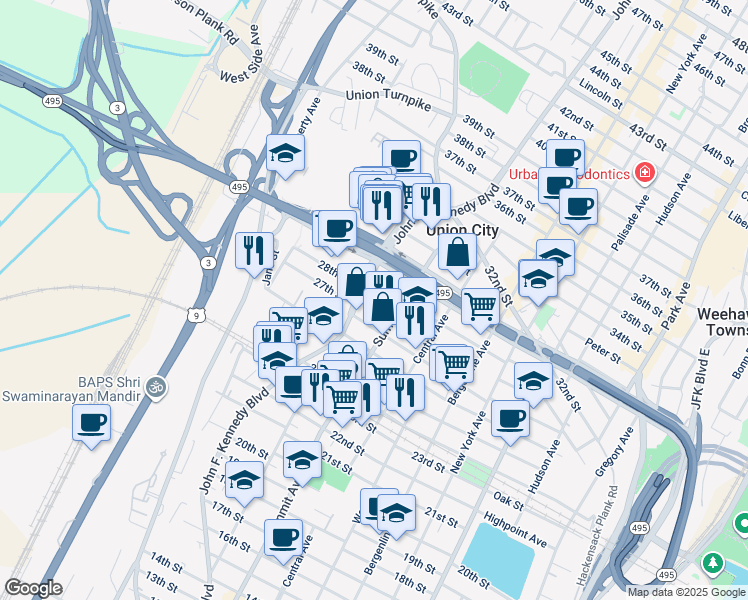 map of restaurants, bars, coffee shops, grocery stores, and more near 821 County Road 672 in Union City