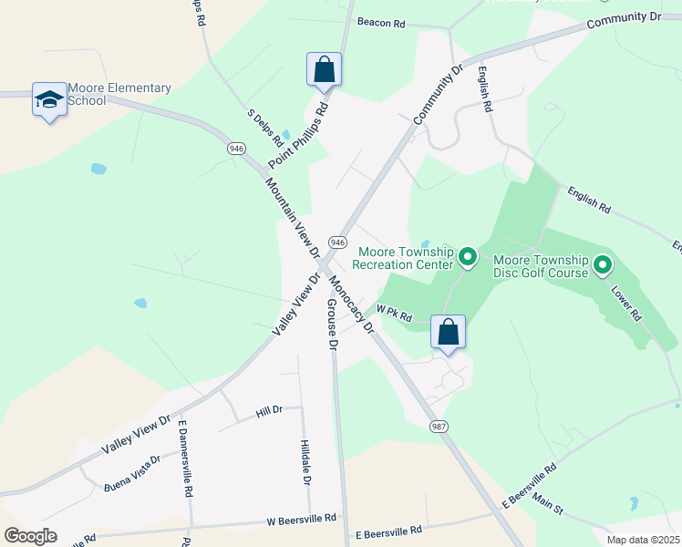 map of restaurants, bars, coffee shops, grocery stores, and more near 601 Grouse Drive in Bath