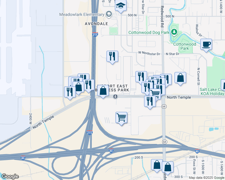 map of restaurants, bars, coffee shops, grocery stores, and more near in Salt Lake City