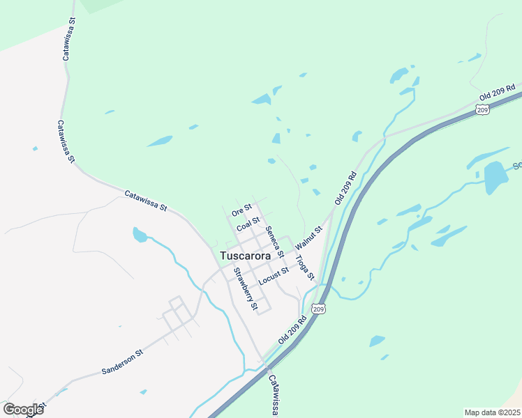 map of restaurants, bars, coffee shops, grocery stores, and more near 409 Coal Street in Tuscarora