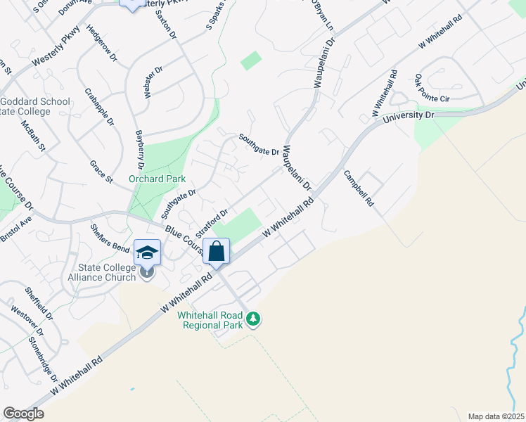 map of restaurants, bars, coffee shops, grocery stores, and more near 804 Stratford Drive in State College