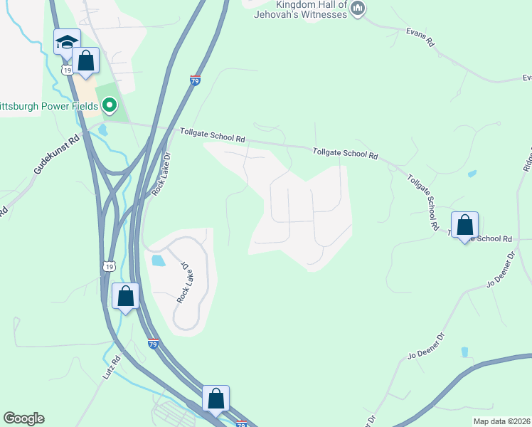 map of restaurants, bars, coffee shops, grocery stores, and more near 106 Dutch Creek Drive in Zelienople