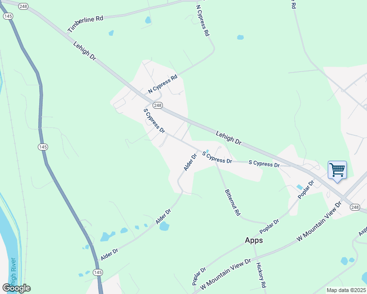 map of restaurants, bars, coffee shops, grocery stores, and more near 4797 South Cypress Drive in Walnutport