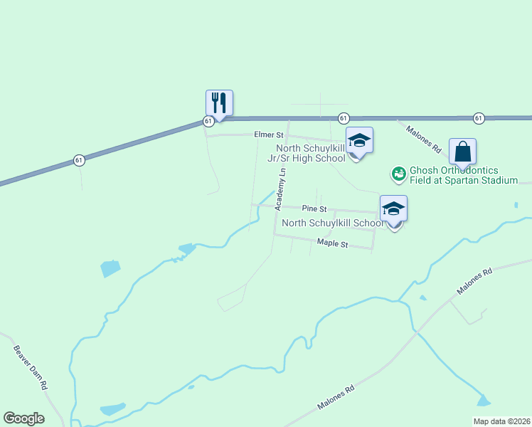 map of restaurants, bars, coffee shops, grocery stores, and more near 37 Pine St in Ashland