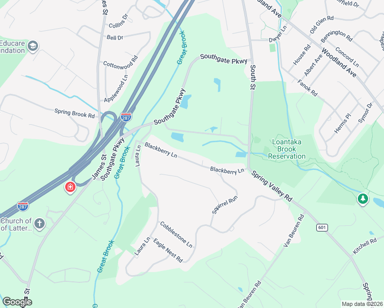 map of restaurants, bars, coffee shops, grocery stores, and more near 38 Blackberry Lane in Morristown