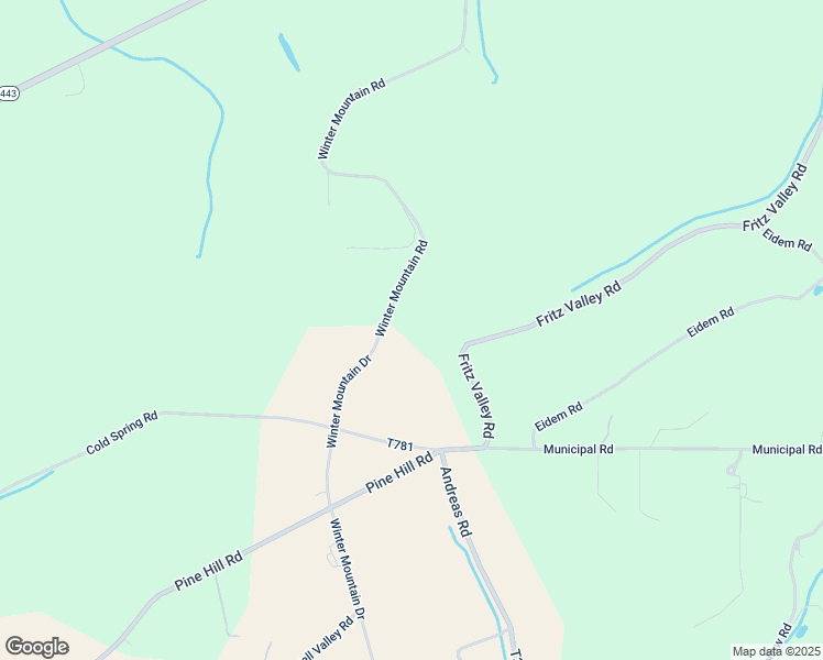 map of restaurants, bars, coffee shops, grocery stores, and more near 1083 Winter Mountain Road in Andreas