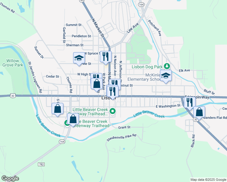 map of restaurants, bars, coffee shops, grocery stores, and more near 24 North Park Avenue in Lisbon